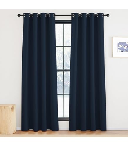 PONY DANCE Gordijnen Kant en Klaar, Verduisterende Gordijnen, Warmte- en Koude-Isolerende Thermische, Geschikt voor Woonkamer, Slaapkamer met Ringen,140B x 230H cm (2 Panelen),Zilvergrijs