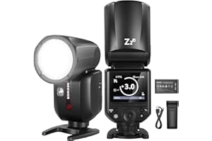 NEEWER Z2-N Flash Speedlite TTL Rotondo 2.4G, Compatibile con Nikon, 76Ws HSS 1/8000s, Nuova UI, 2 Lampade Pilota, Cambio Rapido TTL/M con Tasto TCM, Batteria 7,2V/3000mAh, 600 Flash a Piena Potenza