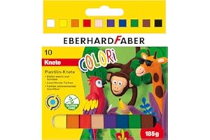 Eberhard Faber 572011 - Colori plastilina da modellare in 10 colori vivaci, morbida e modellabile, in astuccio di cartone, per un divertimento creativo di modellazione e artigianato
