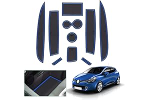 GAFAT R*enaul-t Clio 4 2013-2019 - Alfombrilla Antideslizante de Goma para Consola Central, reposabrazos, portavasos, Costura de Puerta (Azul)