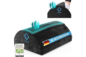 ‎FLIPLINE FLIPLINE Fußstütze Schreibtisch - [TEST SEHR GUT] - Höhenverstellbare Fußbank [rutschfest] - mit Flauschfaser Fußtasche - für Schreibtisch Büro Homeoffice Zubehör - Fußkissen Footrest Fußhocker