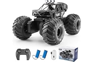 4DRC Y10 Amphibious Remote Control Car Boat,4WD Off-Road RC Monster Truck Toys, 2.4GHz All-Terrain Stunt RC Car for Boys W/Building Blocks, 360°Spin, 60+ Min Playtime Waterproof Pool Boy Adult Gifts