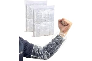 FIPASEN Copertura della Manica del Braccio Usa e Getta, 200 Pezzi Manicotto per Braccio Monouso per Verniciare Riparare Pulire Tatuare - Coprimaniche Monouso con Polso Elasticizzato