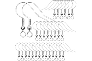 DOANTE Pack of 30 Earring Hooks, Earrings Craft Accessories with Beads and Spool, Ear Hooks, Earrings Blanks, Earrings DIY, Earring Hooks, Earring Blanks, 925 Silver Earring Hooks, DIY Earrings Jewellery