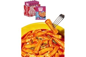 [Korean Street] Gochujang comida coreana Tteokbokki (6 PACK)- Pastel de arroz coreano, Bocadillos coreanos Picante y dulce- Fácil de cocinar y delicioso