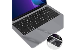 IKAMMO Protection 3 en 1 pour repose-paume pour MacBook Pro 16" M2 M1 Pro/Max Chip 2023-2021 modèle A2485 A2780 avec housse de pavé tactile, autocollant pour support de paume avec housse de clavier, gris