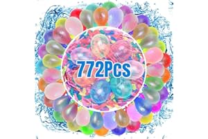 AONUILY Water Balloons, 722Pcs Rapid Fill Water Balloons Self Closing Water Bombs Self Sealing Colorful Splash Water Balls for Beach Party (722P)