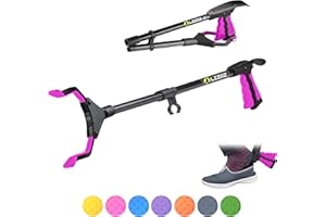LZZAZ 32" Premium Litter Picker with Shoehorn, Versatile Reacher Grabber Stick for Disabled aids, Ideal for Mobility Aids, Helping Hand Grabber & Litter Pickers for Adults (32" Pink)