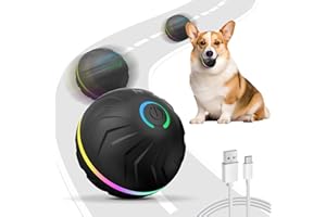 BXIHUR Interactive Dog Toys, New Electric Dog Toy, Automatic Moving Dog Toy, Dust And Waterproof Ip 54, Rechargeable, Suitability Puppy/Small/Medium/Large Dogs（Black）