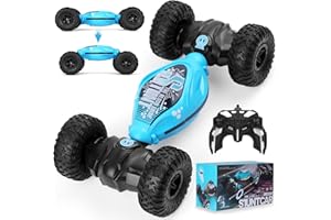 OSDUE Macchina Telecomandata per Bambini, 2.4Ghz 4WD 360° Rotazione RC Stunt Car con Batteria, RC Fuoristrada Auto Radiocomandata, RC Auto Giochi Interno All'Aperto Regalo, per Bambini 6+ Anni (Blu)