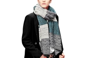 FAKEFACE Écharpe Hiver Automne Foulard Chaud en Laine Superbe Echarpe Epaisse Longue Plaid Tressé Tricotage tordu Echarpe Tricoté Sympa Unisexe Châle Multicolore Douce pour Homme Femme