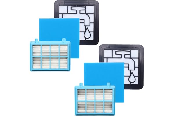 2 stycken ersättningsfilterset för PowerPro Compact dammsugare Philips FC8010/01, FC9332/09, FC9331, FC9332, FC9334, FC9550, FC955, FC9556 True HEPA 13 filter