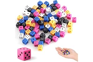 100 stycken D6 mini kuber, 5 mm små tärningar färgglada tärningar set sexsidigt kub set färgkub spelkub D6 Dice för tärningsspel matematik bordsspel kortspel festspel bar