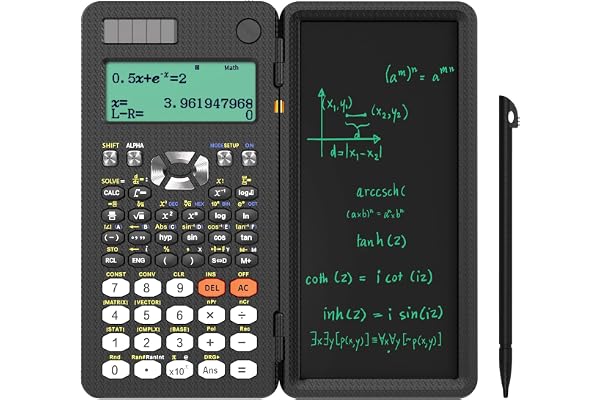 NEWYES calculatrice scientifique avec tablette d'écriture, 417 fonctions calculatrice 991ES Plus améliorée, batterie solaire, pour ingénieur, enseignant, lycée collège fournitures de bureau