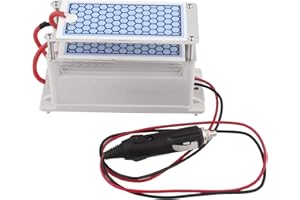 HILILAND 12v 10g/h Générateur d'ozone portable de voiture Ozoniseur de plaque en céramique Stérilisateur d'air Plaques en céramique d'ozone Purifier