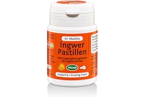 Ingwer Pastillen Dr. Muches | Zum Lutschen oder Kauen | Ingwer-Kick für Zwischendurch | Vegan und Vegetarisch | 1x27 gr
