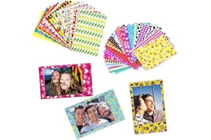 BEPSYOM 40 pièces Instantané Photo Cadres Bordures Autocollants pour Mini 8 7s 25 50s 90 et Film Photos instantanées (Coloré)