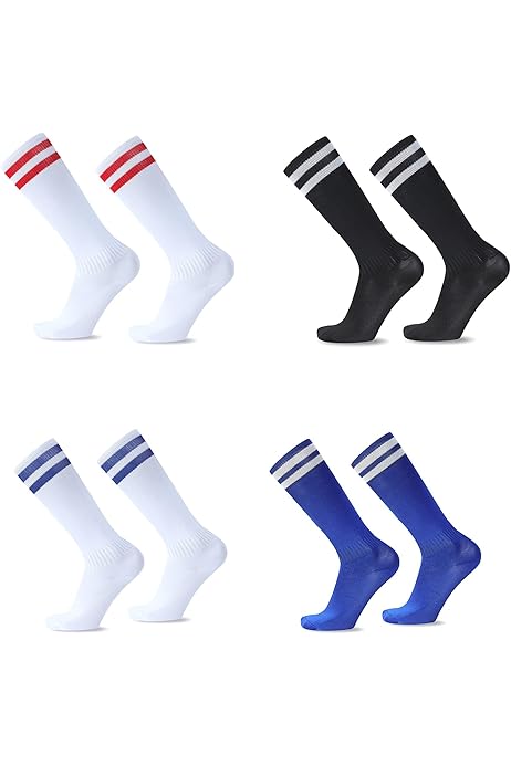 3 Paia Calzettoni Calcio Blu Navy - Alti Fino Al Ginocchio Per Bambini 5-12 Anni - Foto 7