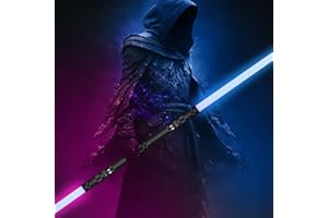 LISCHWERT 2 Paquete sables de luz,Sable de luz con mango de metal intercambiable RGB de 7 colores con efectos de sonido de golpe Sable de luz de duelo FX, Sable de luz LED con mango de aluminio de metal