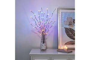 Vanthylit 3PK Twig Lights 76cm Decorative LED Twigs with 60 Multi-Colour LEDs Waterproof Pathway Branch Lights Mains Powered for Indoor Outdoor Home Party Festival Valentine's Day Decoration