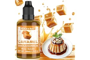 ERCORART Caramel Food Flavouring Oil - Concentrated Candy Flavouring liquid, Natural Caramel Flavouring for Drinks, Baking, Yoghurt, Cooking, Soap Making, Cosmetics -50 ml
