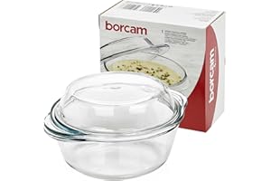 QUEENSWAY HOME & DINING 840 ml Large Round Casserole Dish Glass Bakeware Ovenware with Lid New (1)