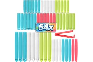 COM-FOUR® 54x plastlåsklämmor, låsklämmor i 4 storlekar och 4 färger