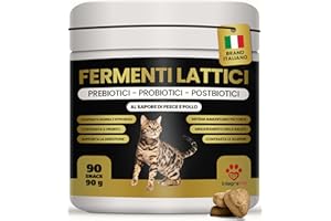 Integrapet Fermenti Lattici Gatto, Probiotici, Vitamine per Gatti, Intestino Iirritabile, Diarrea Gatti, Pelo lucido, 90 Snack Naturali, Brand Italiano