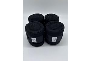 Ruggles Stable Bangages for Horse/Pony | Equestrian Leg Wraps | Protection fo Travel and Stable | Set of 4 (Black)