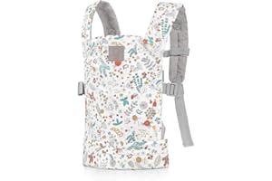 GAGAKU Nosidełko dla lalek niemowlęce z przodu i z tyłu z bawełny dla dzieci – zielone kwiaty