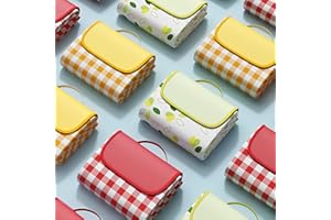 TFSZE Koc piknikowy 300 cm × 200 cm, składana mata plażowa, przenośny koc piknikowy z uchwytem, zmywalna mata piknikowa w niebieską kratę, nadaje się do pieszych wędrówek, podróży, na kemping do