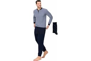 Il Granchio Pigiama Uomo Invernale Felpato in Caldo Jacquard + Calza Omaggio Pigiama Uomo Felpato Effetto Lana