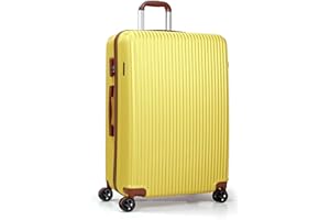 CALDARIUS Hardshell Luggage | Durable Suitcases | Lightweight & Secure with Combination Lock | Smooth 4 Dual Spinner Wheels | Ideal Travel Bag & Luggage Sets (Yellow, Large 28'')