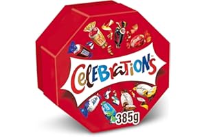 CELEBRATIONS - Boîte cadeau octogonale avec assortiment de minis chocolats SNICKERS, TWIX, MARS, MALTESERS, BOUNTY et autres - 385g