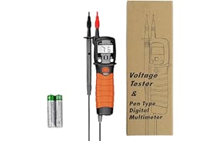 AIOMEST Multimeter in Stiftform – AC/DC Spannung 600 V Tester, Widerstand 20 M Ohm Meter, automatischer Diodentest, Konitunuity Reader für Elektrik (ANNMETER AN-38B)