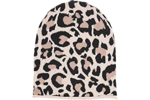 Zwillingsherz Slouch-Beanie-Mütze im Leo Designe mit Kaschmir - Hochwertige Strickmütze für Damen Mädchen - Hat - Pailletten Stern - One Size - Sommer Herbst und Winter