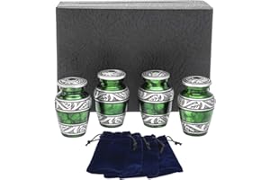 Eternal Harmony Keepsake Urns for Human AshesFor Cremation (Urns Carefully Handcrafted) with Elegant Finishes to Honor Your Loved One (Green)