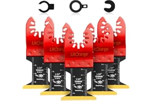Litorange Cuchillas oscilantes de titanio, hojas de sierra universales de liberación rápida para cortar materiales duros, clavos de metal, tornillos de madera y plástico, compatible con Dewalt Ryobi