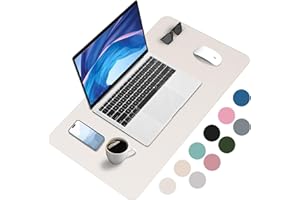 Zanfqvo Alfombrilla de Escritorio - Protector Escritorio, PU Impermeable, Antideslizante - Alfombrilla Ratón Grande (60 x 35 cm) - Mouse Pad para Escritorio, Ordenado (Beige)