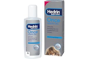‎HEDRIN Hedrin Once Liquid Gel - Schnelle Hilfe bei akutem Läusebefall, Läuse und Nissen auf physikalische Weise bekämpfen, ohne den Einsatz von Pestiziden, klinisch belegte Wirksamkeit, 15-minütige Anwendung