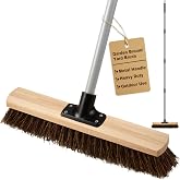 Mitclear 40 cm Exterior Brush with Extendable Handle 16 cm | Broom with Natural Bristles, Clean Dirt and Leaves, Heavy Duty B