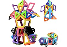 Faylor Magnetic Building Blocks Castle Magnetic Toys Magnet Tiles Gift, Magnetics Construction Booklet Learning & Development