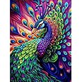 TREXEE 30 x 40 Cm 5D Diamond Painting by Number Kits | Full Diamond Crystal Embroidery DIY Drill Cross Stitch Pictures Art Kit, DIY Diamond Painting Kit for Adults & Kids (Peacock)