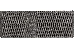 casa pura Stair Mats Interior, Pack of 15, Rectangular Self-Adhesive in Sisal Look, Stair Treads Mats, Anthracite, 65 x 23.5 cm, Calcuta