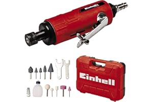 Einhell TC-PP 220 Compressed Air Rod Grinder (Compressed Air Device for Grinding, Polishing, Engraving and Deburring, Includes 10 Grinding Pins, Transport/Storage Case, No Oil)