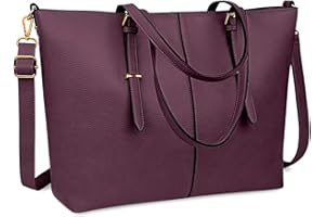 NUBILY Women Handbag Laptop Tote Bag 15.6 Inch Large Leather Shoulder Bag Designer Lightweight Computer Tote Bag Lady Stylish Handbags for Work Business School College Travel