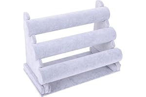 AUTOARK 3-Tier Ice Velvet Bracelet Watch Necklace Holder,Jewelry Showcase Display Stand and Organizer,AJU-052