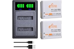 Pickle Power 2 baterías NB-6L NB-6LH y cargador LED de doble ranura para Canon PowerShot SX530 HS, SX710 HS, SX700 HS, SX610 HS, SX600 HS, SX540 HS, SX510 HS, SX500 is, SX280 HS, SX270, D30, S9 0