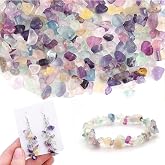 DAHI 450pcs Fluorite Beads for Stringing Glass Beads Crystal Stones Irregular Gemstones for Bracelet Necklace Earrings Jewelr