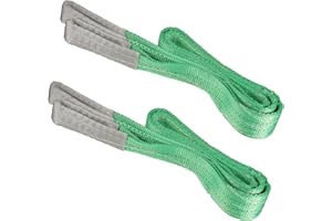 SDHIIOLP Lifting Straps 2M/6.5FT, 2 Pack Heavy Duty Lifting Sling Strap, Polyester Webbing, Max Strength 4409lbs, Flat Loop for Hoisting and Pulling